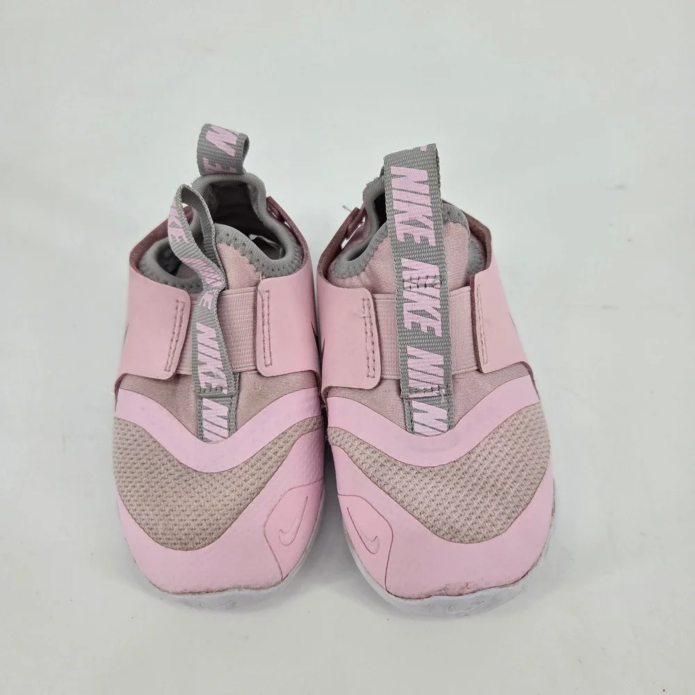Nike Flex Runner Toddler 7C Arctic Pink Metallic Silver Slip On AT4665-609